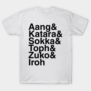 Avatar The Last Airbender Helvetica List T-Shirt